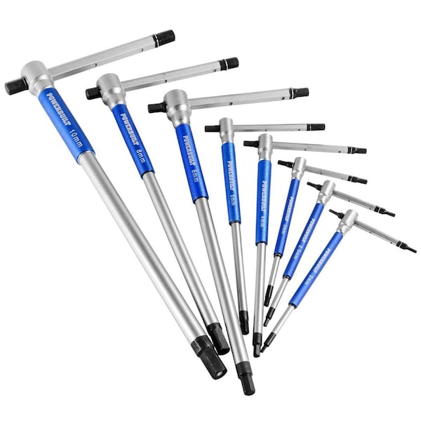 8Pcs 3 Way Metric T-Handle Spin Hex Wrench